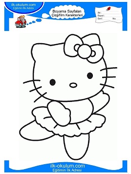 Çocuklar İçin Hello Kitty Boyama Sayfaları 